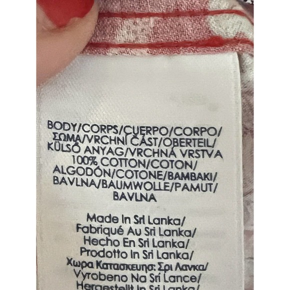 Chaps Womens Size M No Iron Red PAISLEY Button Up Shirt - Picture 5 of 6